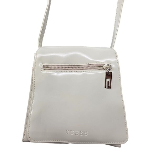 Guess Cream Crossbody Bag With Front Pocket & Zipper Closure - Picture 2 of 14